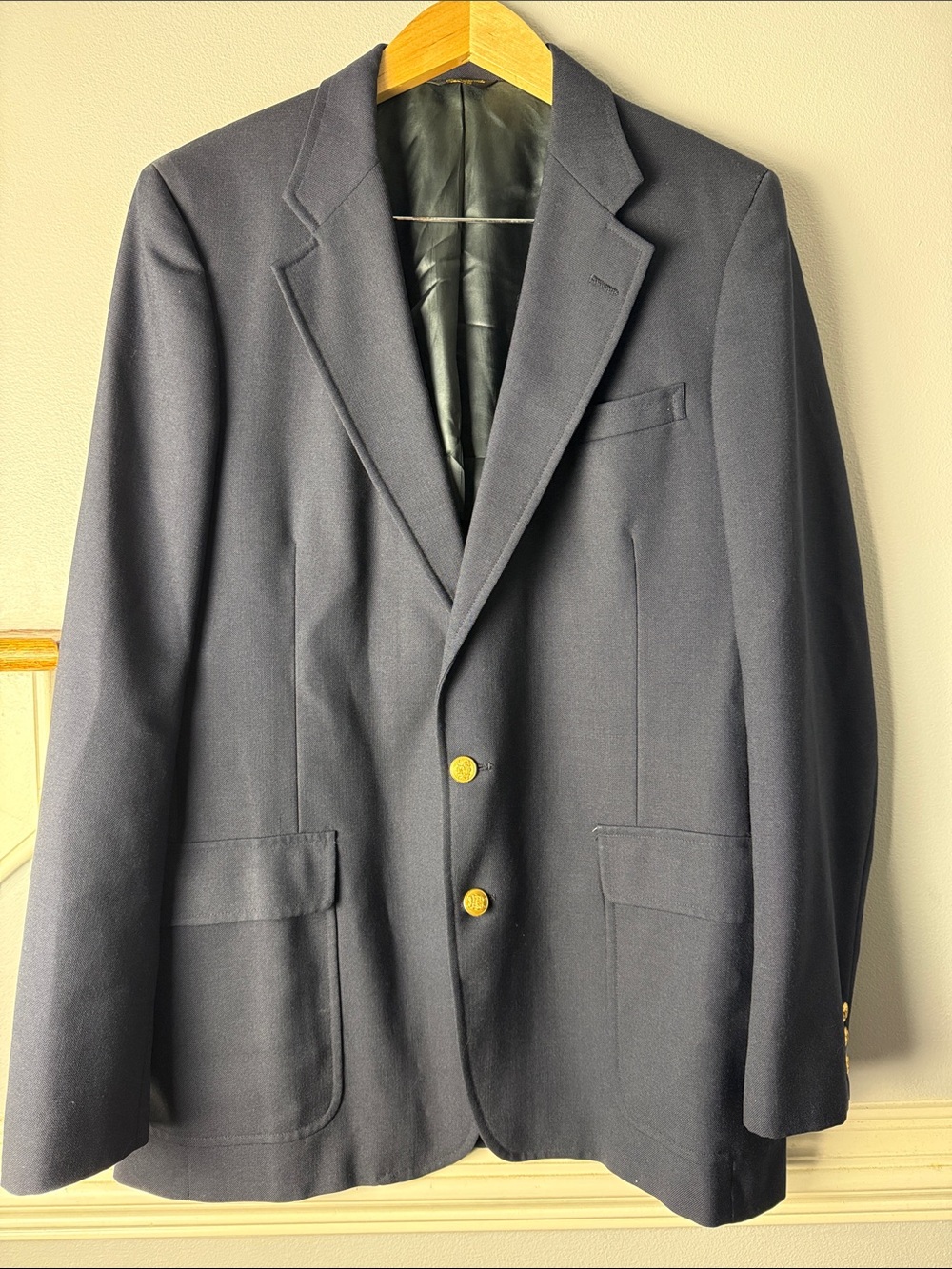Men's Navy Sport Coat with Gold Buttons